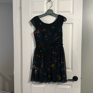 Talula black dress with colorful floral accents size 4